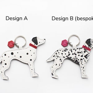 Customisable Dalmatian Keyring, Dalmatian Gift, Dalmation Gifts, Handmade Leather keychain, Spotty Dog, Dog mom, Dalmatian, bag charm image 2