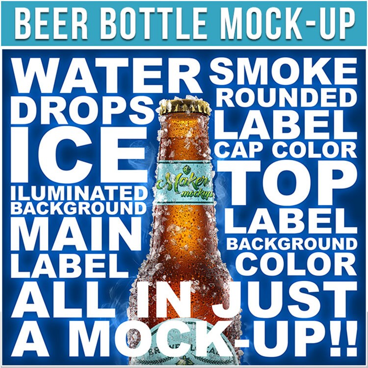 Download Beer Bottle Mockup Psd Etsy
