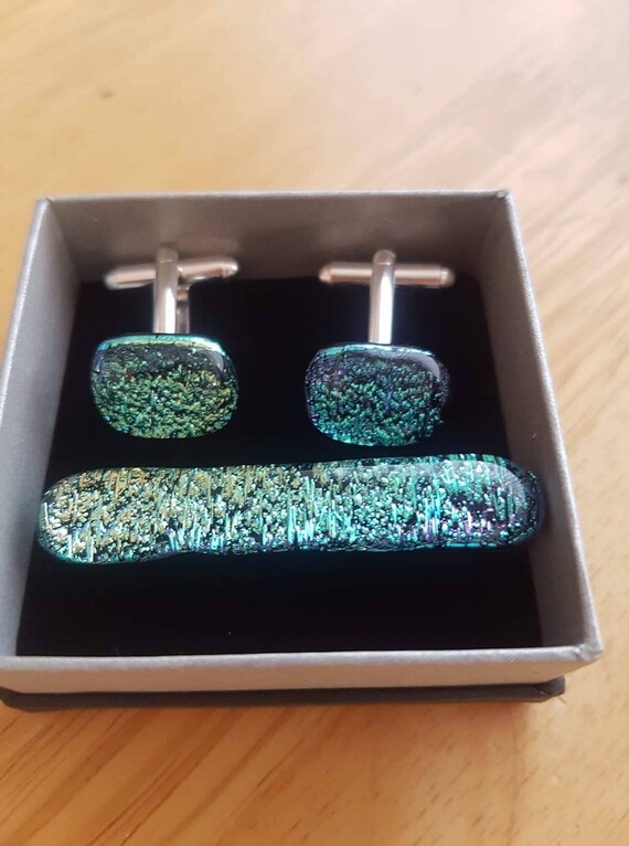 Dichroic Glass Cufflinks
