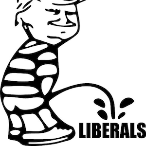 Donald Trump Piss On Liberals Vinyl Decal, Funny Car Sticker