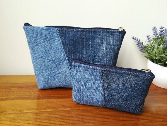 denim cosmetic bag