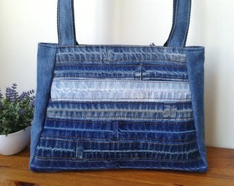Upcycled Jeans Bag | Etsy