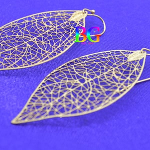 Gold Leaf Dangling Earrings | Gold Earrings | Leaf Earrings | Dangling Earrings | Hanging Earrings | Fall Jewelry