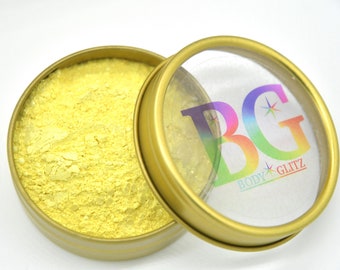 Lemon Yellow Body Shimmer Powder: All Natural Mineral Highlight