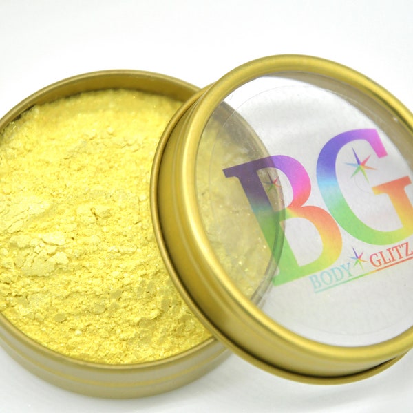 Lemon Yellow Body Shimmer Powder: All Natural Mineral Highlight