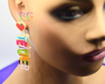 Teacher Earrings – Colorful Back-to-School Statement Earrings | Cute Teacher Gift | Reading & Classroom Dangle Earrings