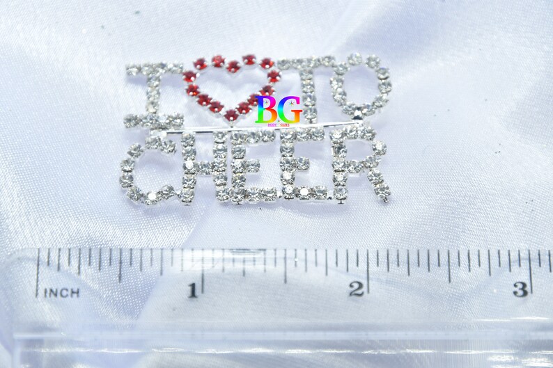 Handmade Brooch Pin Rhinestone Heart Love Cheer Brooch Pin Love Brooch Cheer Brooch Red Heart Brooch Women\u2019s Brooch