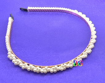 Pearl & Rhinestone Gold Headband: Elegant Party Headpiece