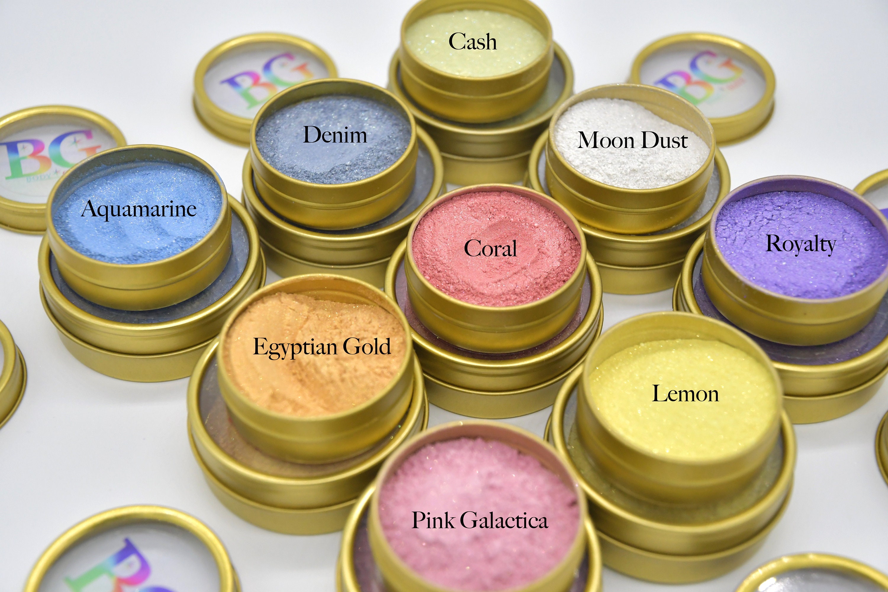 Set of 8 All Natural Body Glitter Powders With Brush Organic Etsy