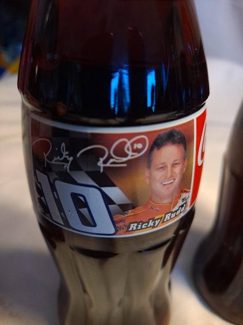 Lote de 4 botellas familiares de Coca-Cola Nascar Racing de Ricky Dale, Kansas City imagen 4