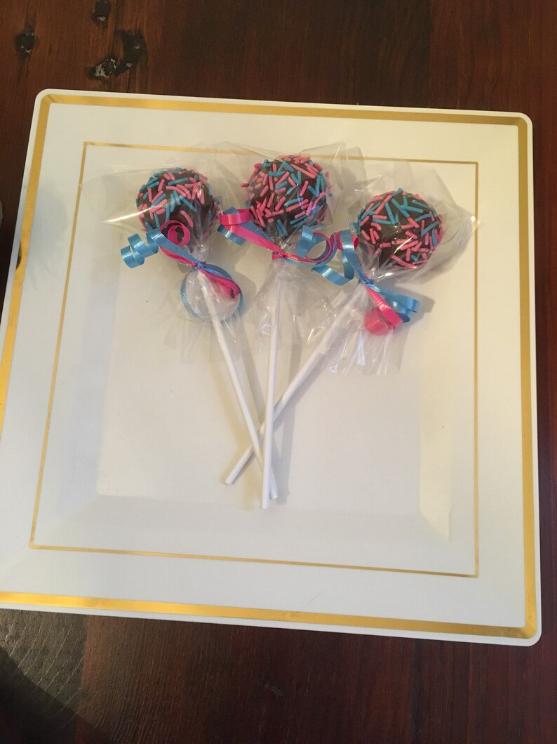 Pink and Blue Cake Pops Gender Reveal Cake Pops Baby Etsy