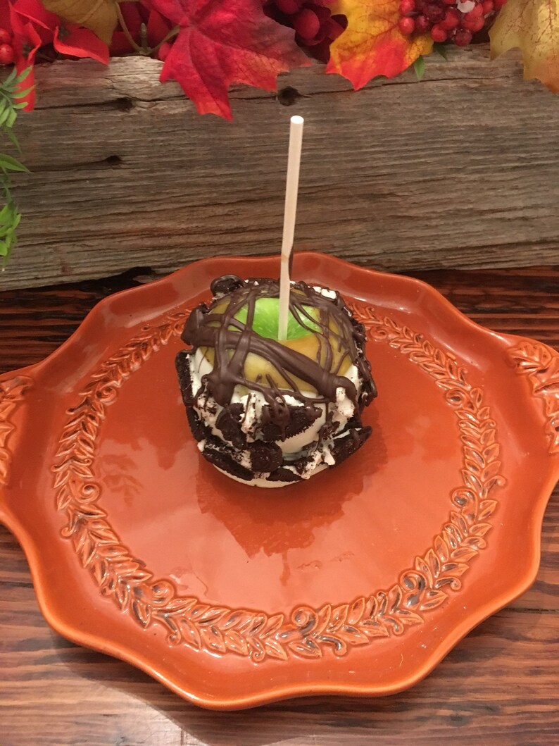White Chocolate Oreo Candy Apple Fall Treat Fall Desserts Etsy