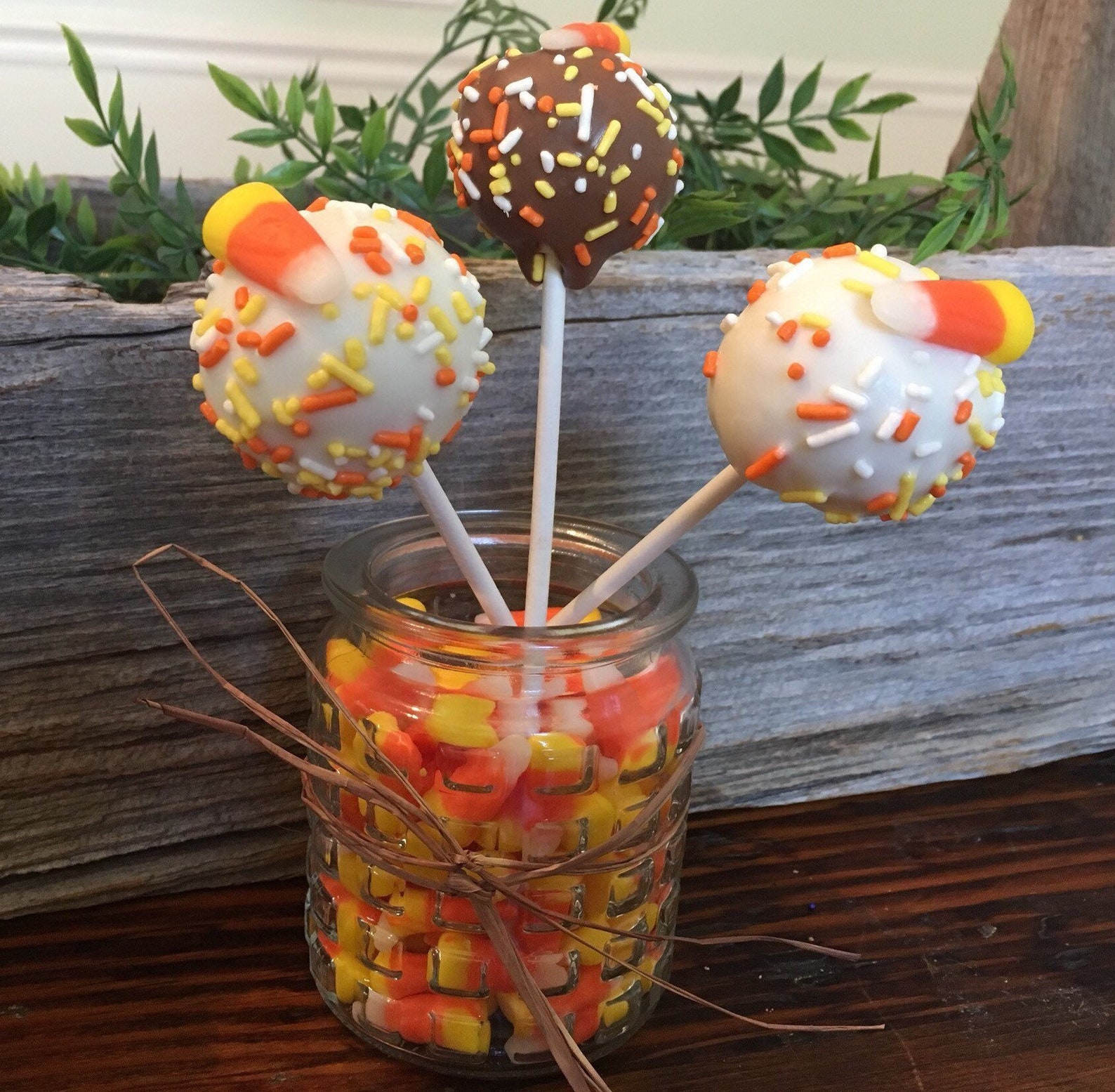 Candy Corn Cake Pops Thanksgiving Cake Pops Assorted Fall Etsy