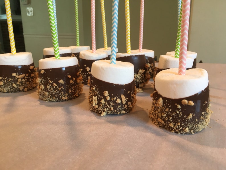 S'mores Marshmallows Jumbo Marshmallow Pops Chocolate Covered