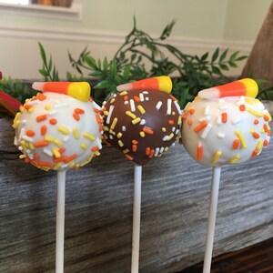 Candy Corn Cake Pops Thanksgiving Cake Pops Assorted Fall - Etsy
