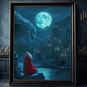 Throne of Glass Epic Fantasy Wall Art Digital Print - Abraxos & The Mighty Bond, Adventure World Battles, Kingdom of Ash Decor