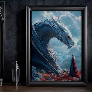 Throne of Glass Epic Fantasy Wall Art Digital Print - Abraxos & The Mighty Bond Adventure World Battles Kingdom of Ash Decor