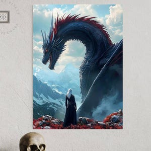Throne of Glass Epic Fantasy Wall Art Digital Print - Abraxos & The Mighty Bond, Adventure World Battles, Kingdom of Ash Decor