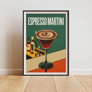 Espresso Martini Art Print Bar Cart Decor Cocktail Poster Party Signature Drink Sign Trendy Wall Art Minimalist Elegant Sophisticated