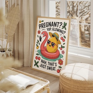 Lustiges Mom Poster Schwangerschaft Sommer Zitrone Float Humor Art Print Cute Mutterschaftswanddekor für Mamas-to-be Babypartygeschenk zum Ausdrucken