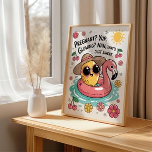 Moms-to-be Wandkunst lustige Schwangerschaft Sommer Poster Zitrone Schwimmer Humor Kunst Druck niedlich Mutterschaft Baby Shower Geschenk zum Ausdrucken