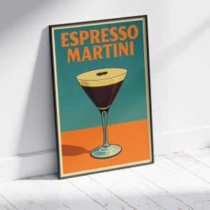 Espresso Martini Art Print Bar Cart Decor Cocktail Poster Party Signature Drink Sign Trendy Wall Art Minimalist Elegant Sophisticated