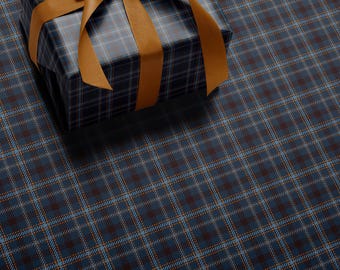 Masculine Christmas Wrapping Paper Classic Tartan Checkered Wrap Red Dark Cozy Festive Present for Men and Gifts