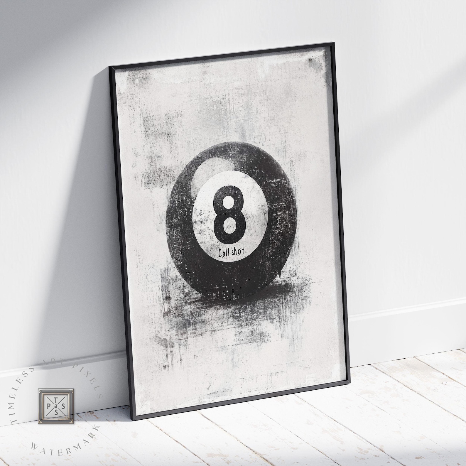 Billiard Wall Art Retro 8 Ball Pool Ball Print Game Room Poster Man ...