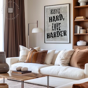 Masculine Wall Art Print Industrial Motivational Poster for Man Cave and Office Decor Black and White Modern Home Art
