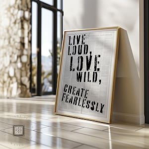 Masculine Wall Art Print Industrial Motivational Poster for Man Cave and Office Decor Black and White Modern Home Art