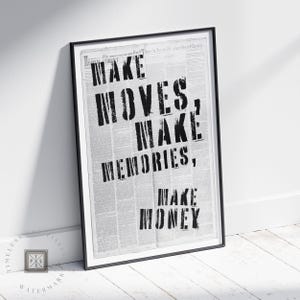Masculine Wall Art Print Industrial Motivational Poster for Man Cave and Office Decor Black and White Modern Home Art