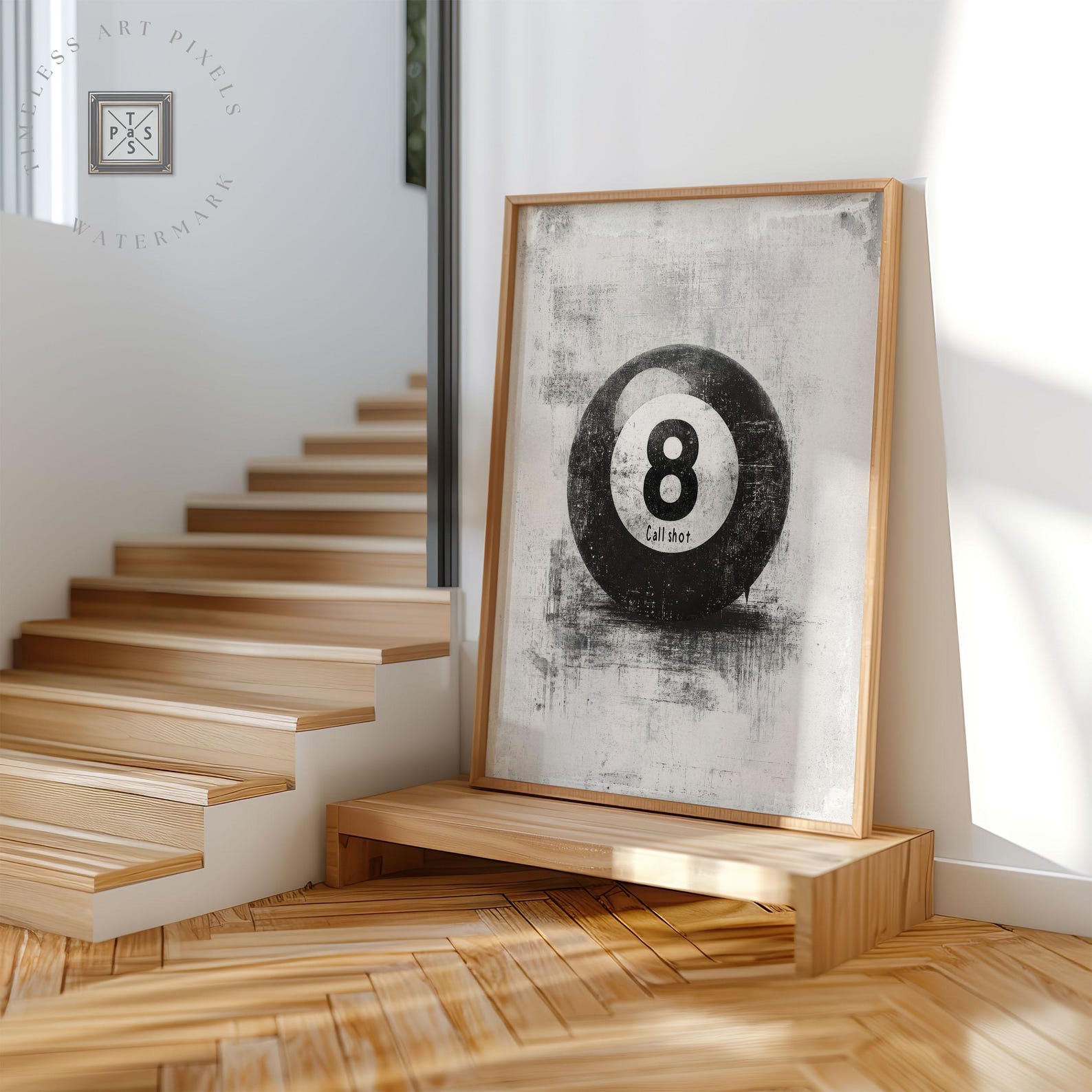 Billiard Wall Art Retro 8 Ball Pool Ball Print Game Room Poster Man ...