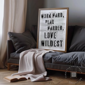 Masculine Wall Art Print | Industrial Motivational Poster for Man Cave and Office Decor | Black and White Modern Home Art
