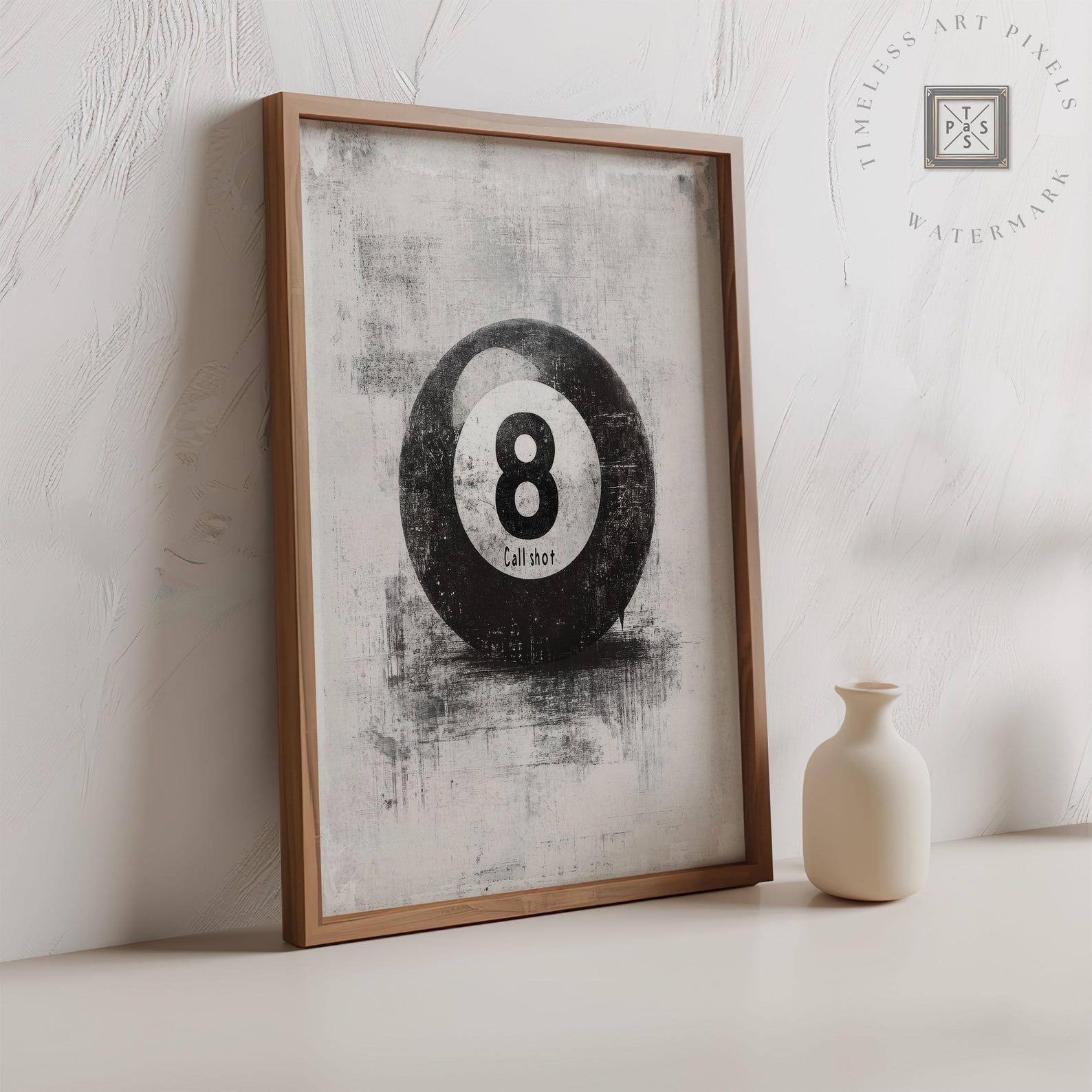 Billiard Wall Art Retro 8 Ball Pool Ball Print Game Room Poster Man ...