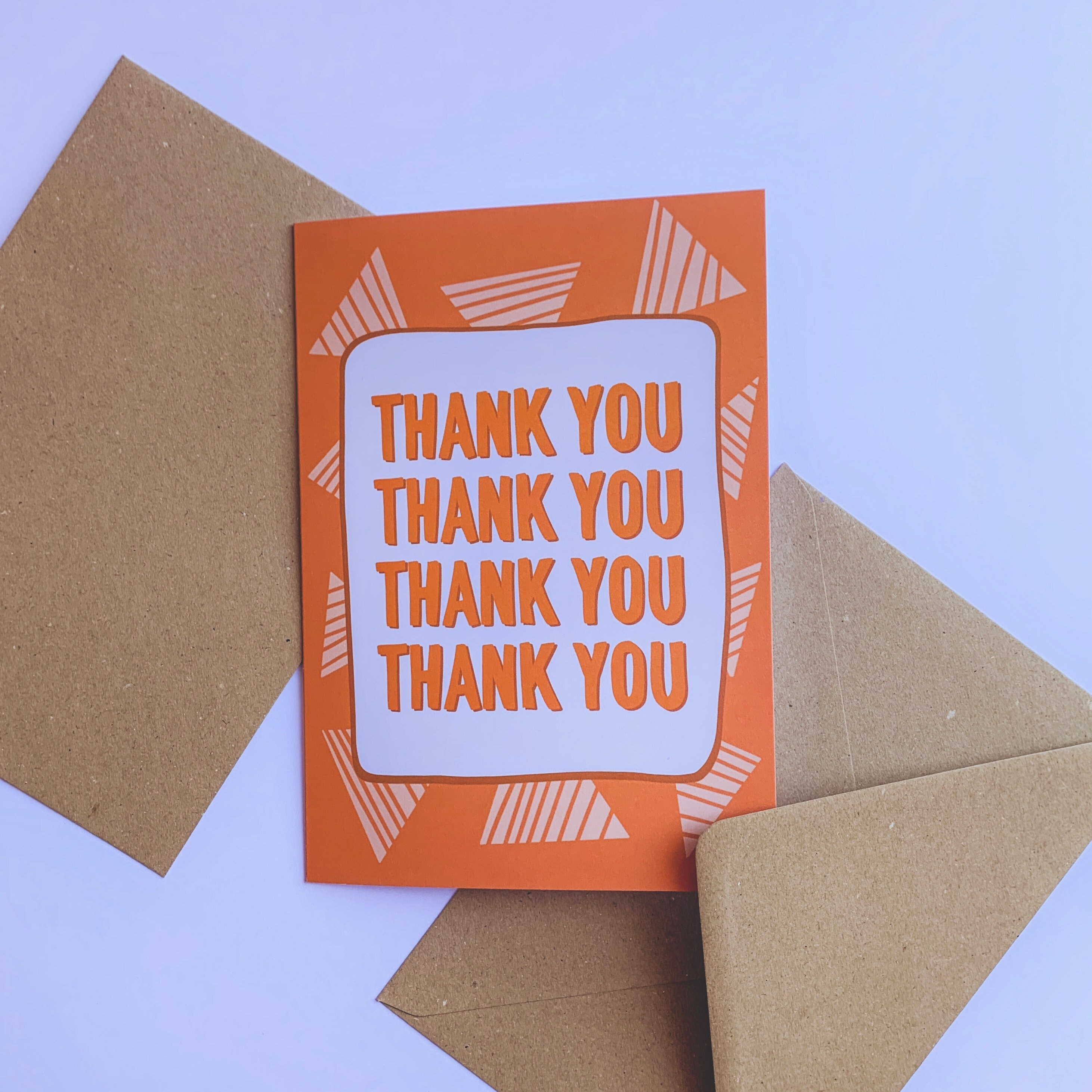 Thank You Card, Thanks Card, Thankful Card, Orange Thank You Card