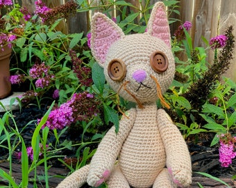 Button Cat Crochet Amigurumi Pattern PDF