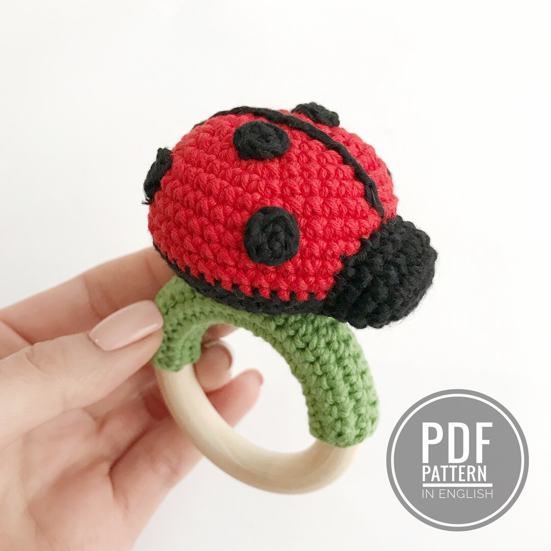 Ladybug Rattle Crochet Pattern Ladybug Plush Crochet Pattern Baby Rattle Amigurumi Pattern Crochet ...