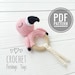 Flamingo pattern Crochet rattle pattern Amigurumi baby rattle pattern New baby toy PDF pattern 