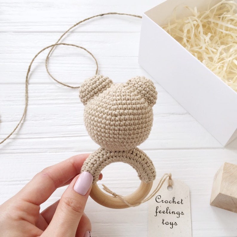 Crochet bear pattern Baby rattle pattern Amigurumi pattern Etsy