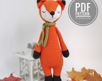 Fox crochet pattern Fox amigurumi pattern Stuffed fox plush toy Crochet fox pattern toy crochet animal