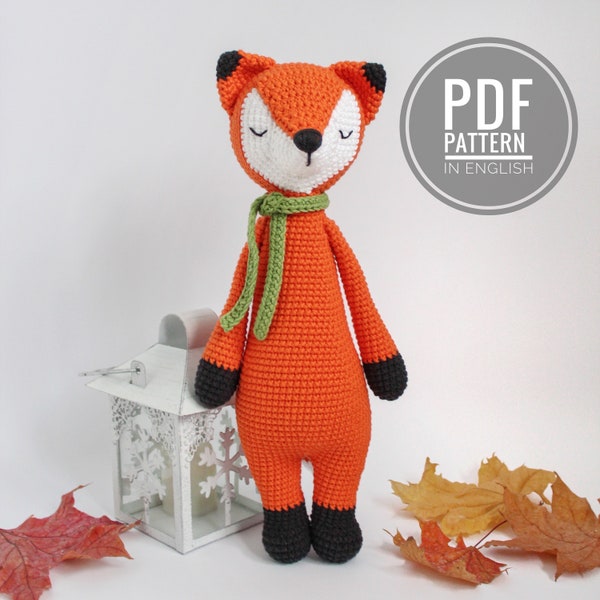 Fox crochet pattern Fox amigurumi pattern Stuffed fox plush toy Crochet fox pattern toy crochet animal