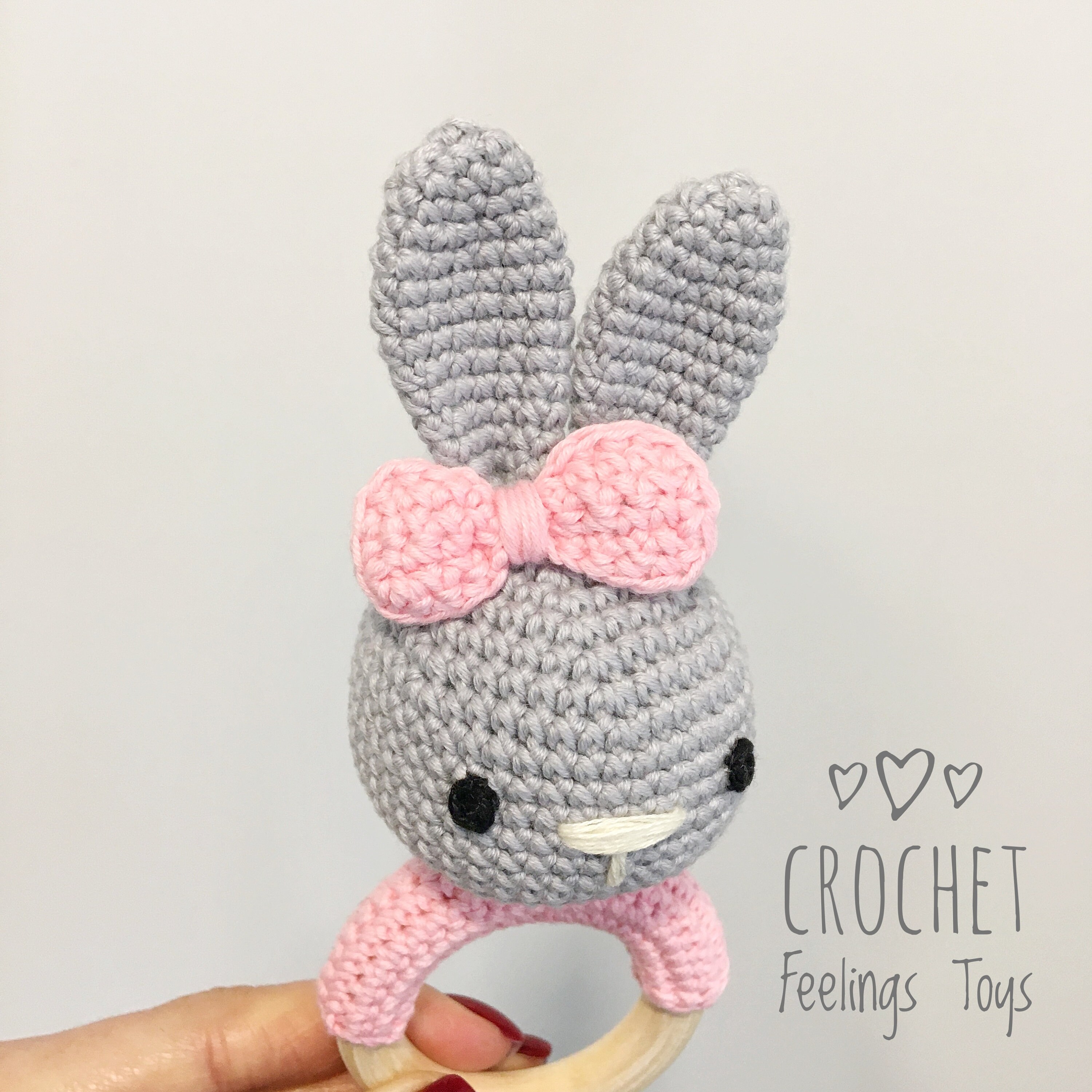Crochet Bunny Plush Pattern Baby Rattle Bunny Stuffed Animal Etsy