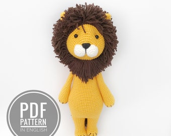 Crochet lion pattern Stuffed lion amigurumi pattern lion plush pattern Crochet animal Amigurumi lion crochet pattern