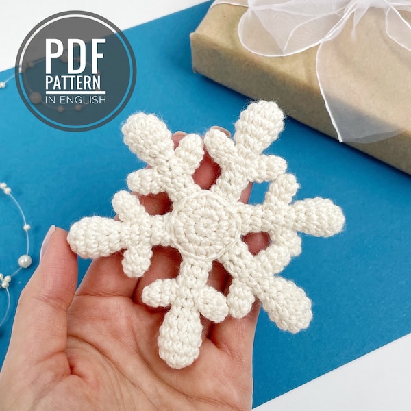 Crochet snowflakes ornament crochet pattern Christmas ornaments amigurumi pattern Christmas crochet ornament snowflake pattern