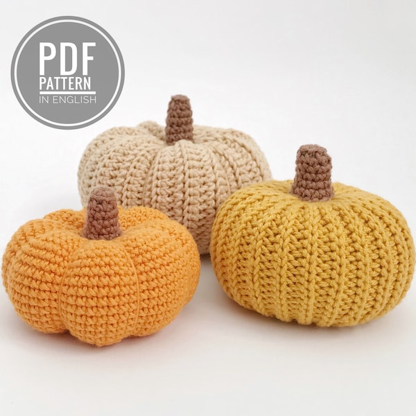 Crochet pumpkin pattern Halloween pumpkin decor Halloween crochet pattern Stuffed pumpkins plush pattern Amigurumi decorative pumpkins