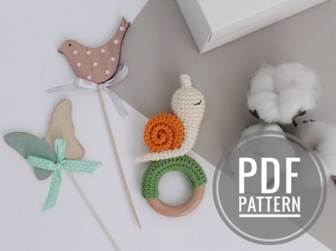Crochet Snail Baby Rattle Amigurumi Crochet Pattern Etsy