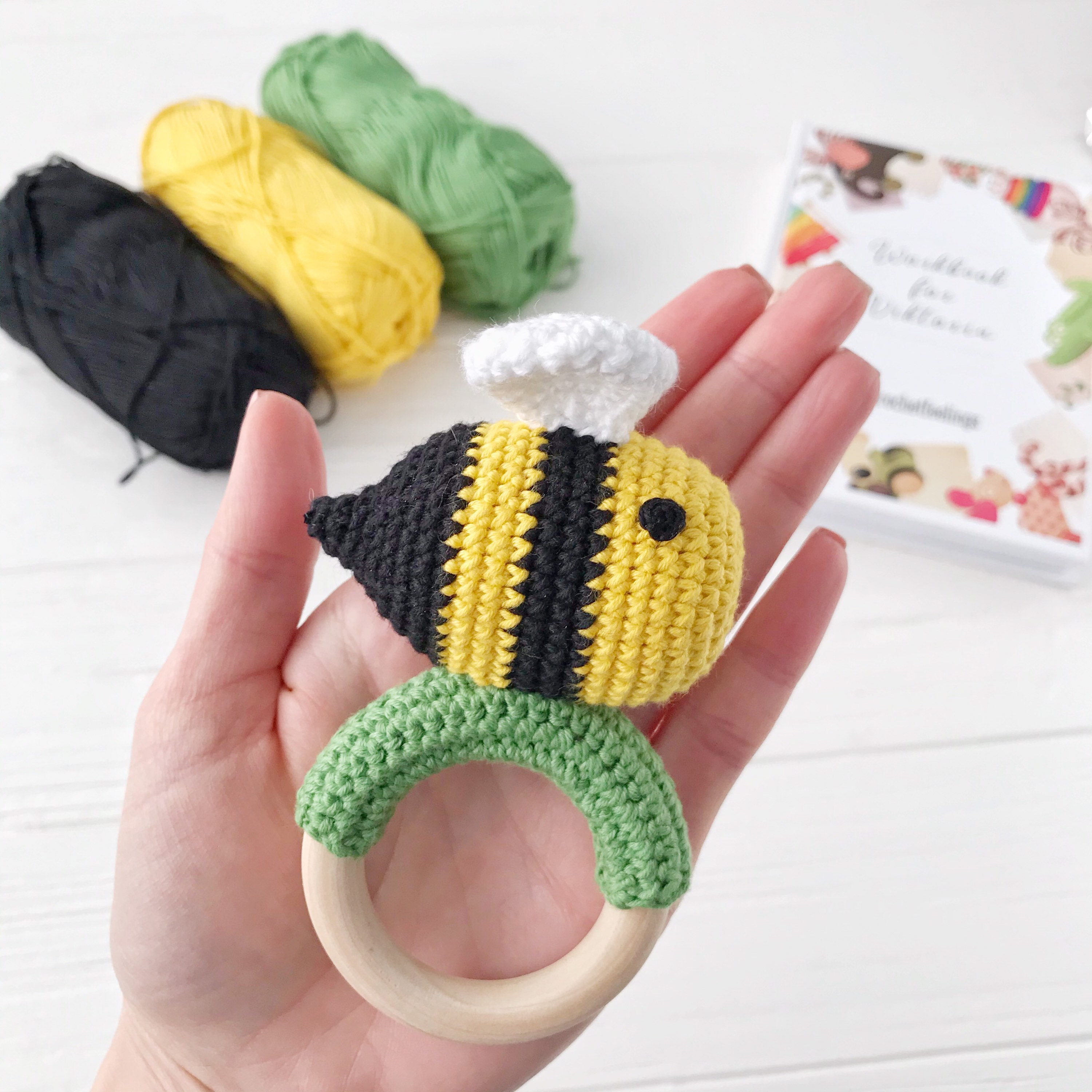 Amigurumi Bee Baby Set, Newborn Toy Crochet Rattle - Yahoo Shopping