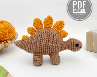 Dinosaur crochet pattern Stegosaurus plush Amigurumi dinosaur pattern Crochet dinosaur toy Crochet animal pattern dino