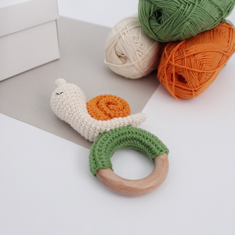 Crochet Snail Baby Rattle Amigurumi Crochet Pattern Etsy