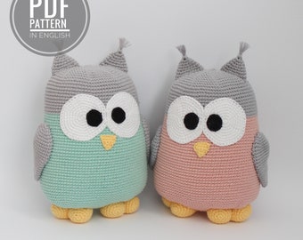 Owl crochet pattern Amigurumi pattern owl stuffed animal Crochet owl plush pattern Sensory toys baby Stuffed owl toy